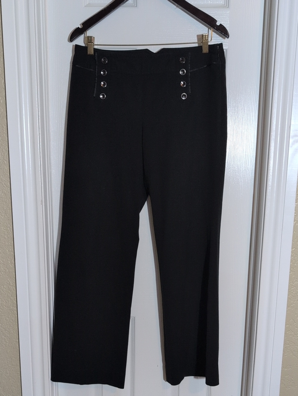 White House Black Market Legacy Sailor Pants Legacy Cut Flare Leg Black
